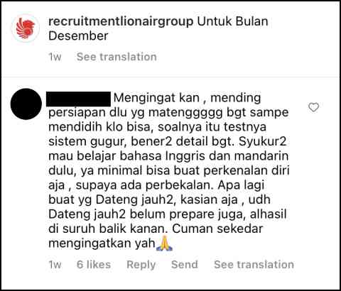 Testimoni calon awak kabin menjawab apakah harus bisa bahasa Inggris untuk menjadi pramugari pesawat