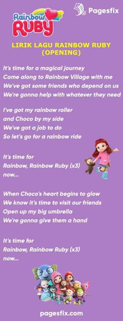 lirik lagu rainbow ruby inggris